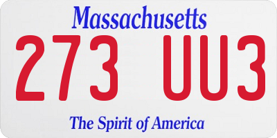 MA license plate 273UU3