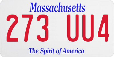 MA license plate 273UU4