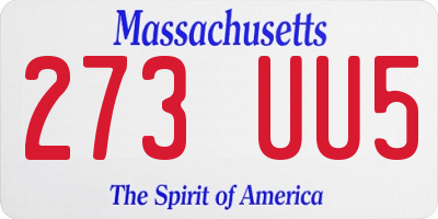 MA license plate 273UU5