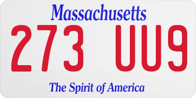 MA license plate 273UU9