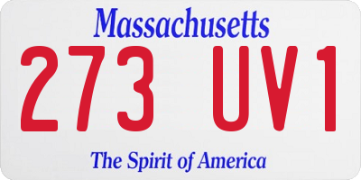 MA license plate 273UV1