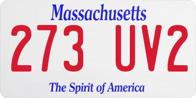 MA license plate 273UV2