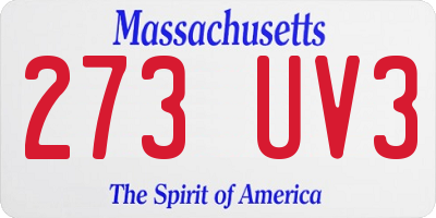MA license plate 273UV3