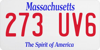 MA license plate 273UV6