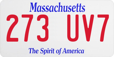 MA license plate 273UV7