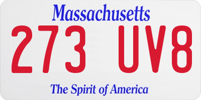 MA license plate 273UV8