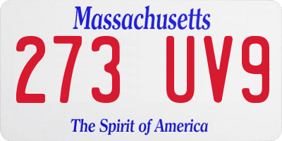 MA license plate 273UV9