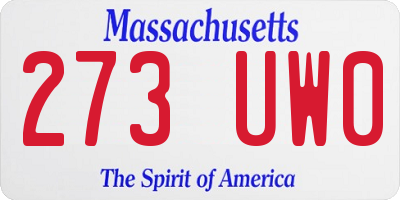 MA license plate 273UW0