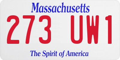 MA license plate 273UW1
