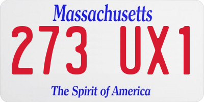 MA license plate 273UX1