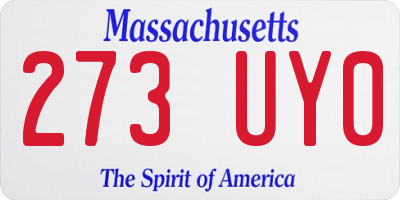MA license plate 273UY0