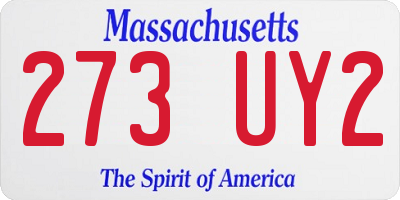 MA license plate 273UY2