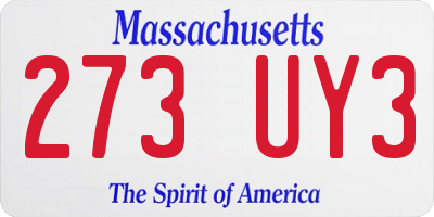 MA license plate 273UY3