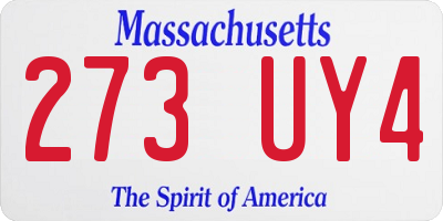MA license plate 273UY4