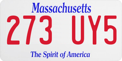 MA license plate 273UY5