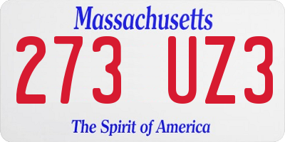 MA license plate 273UZ3