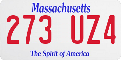 MA license plate 273UZ4