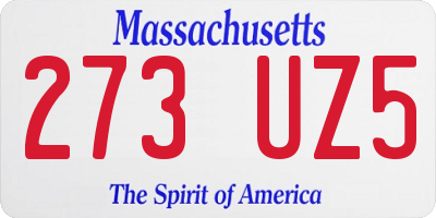MA license plate 273UZ5