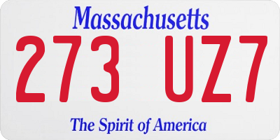 MA license plate 273UZ7