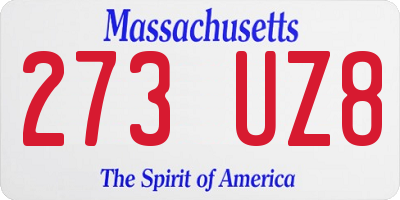 MA license plate 273UZ8