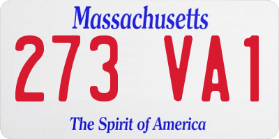MA license plate 273VA1