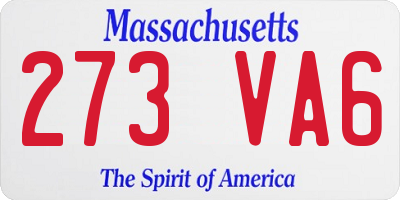 MA license plate 273VA6
