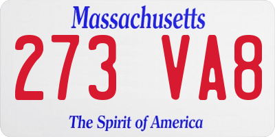MA license plate 273VA8