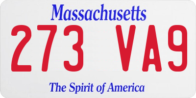 MA license plate 273VA9
