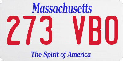 MA license plate 273VB0