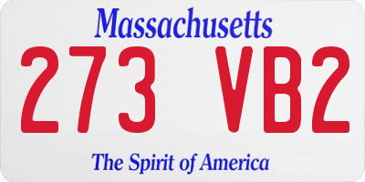MA license plate 273VB2