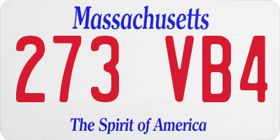 MA license plate 273VB4
