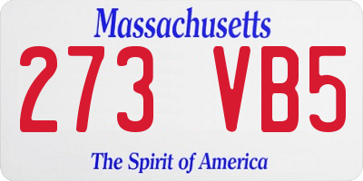 MA license plate 273VB5