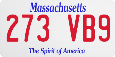 MA license plate 273VB9