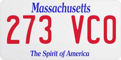 MA license plate 273VC0