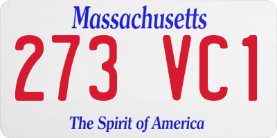 MA license plate 273VC1