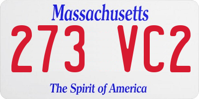 MA license plate 273VC2