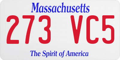 MA license plate 273VC5
