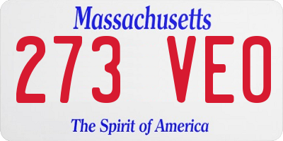 MA license plate 273VE0
