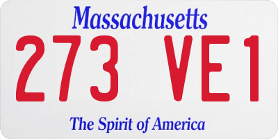 MA license plate 273VE1
