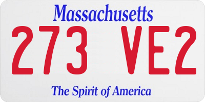 MA license plate 273VE2