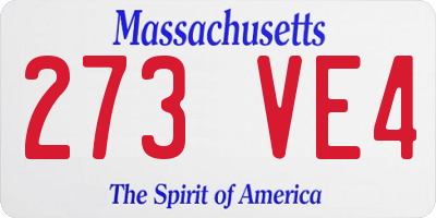 MA license plate 273VE4