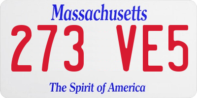 MA license plate 273VE5