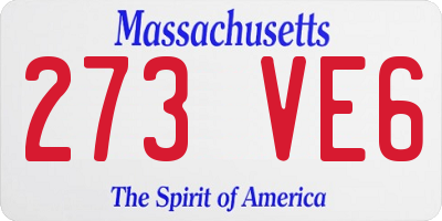 MA license plate 273VE6