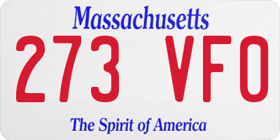 MA license plate 273VF0