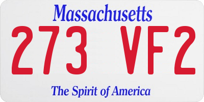 MA license plate 273VF2