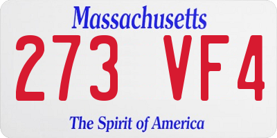 MA license plate 273VF4