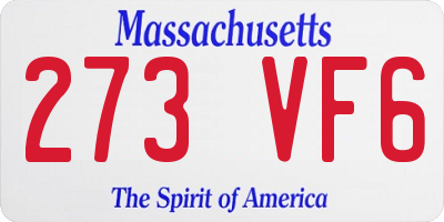 MA license plate 273VF6