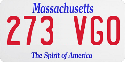 MA license plate 273VG0