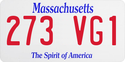 MA license plate 273VG1