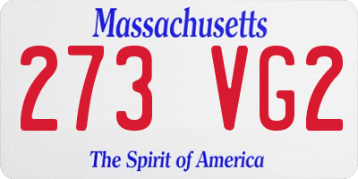 MA license plate 273VG2